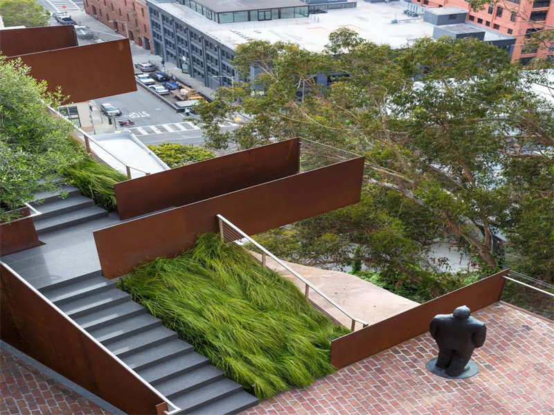 Modern corten steel garden edging For Park Project